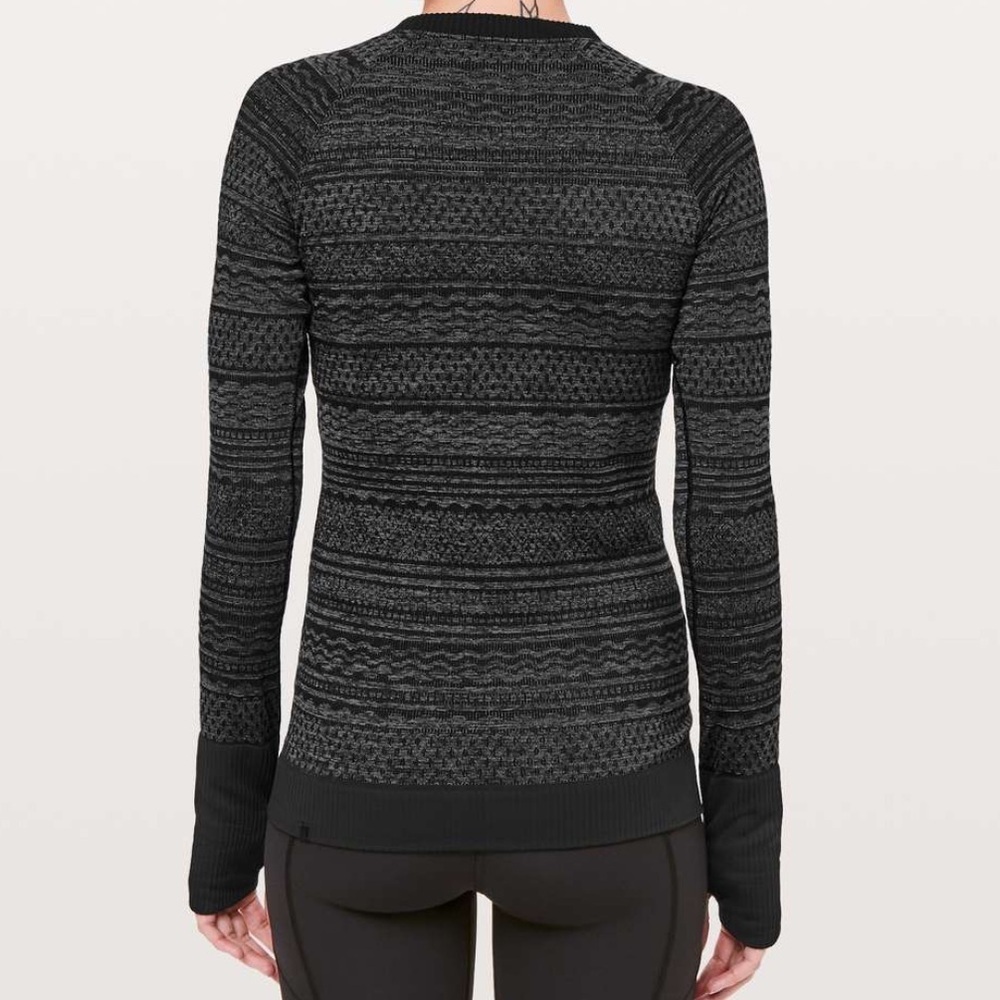 Lululemon Rest Less Pullover size 6 Black/ White (Third Release) Long Sleeve - Picture 5 of 13